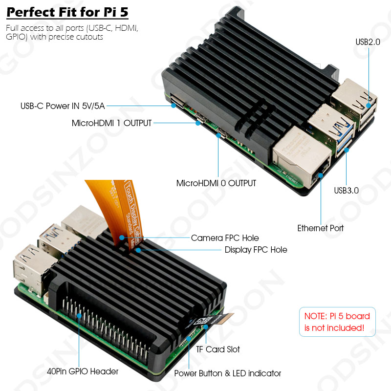 Raspberry Pi 5 Aluminum Armor  - огляд і ціна Raspberry Pi 5 8Gb