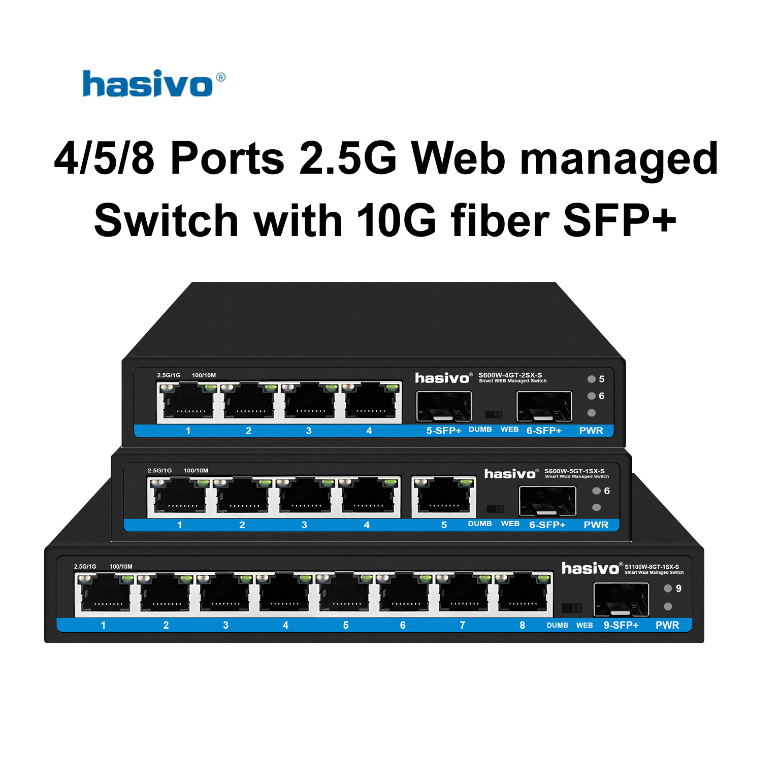 Hasivo 2.5G Network Switch 4/5 - огляд і ціна Sfp+ 10G Managed Switch 8 Port