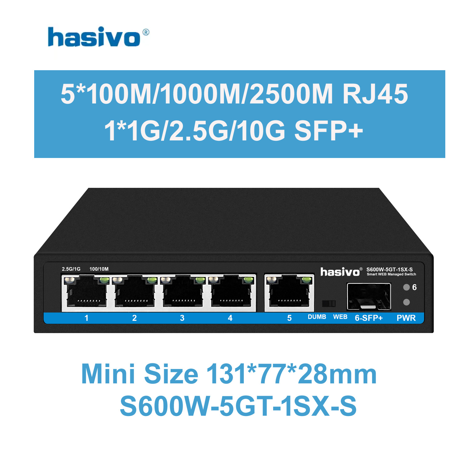 Hasivo 2.5G Network Switch 4/5 - огляд і ціна Sfp+ 10G Managed Switch 8 Port