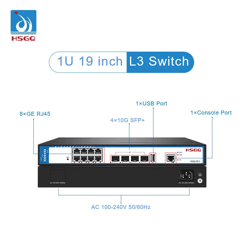 2026/HSGQ-5512 12 Port 8*GE +  - огляд і ціна Sfp+ 10G Managed Switch 8 Port